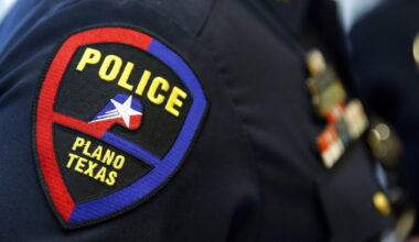 The Plano Police Department patch as pictured Thursday, March 2, 2017. (Tom Fox/The Dallas Morning News)