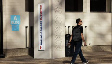 The exterior of Dallas College's El Centro Campus in downtown Dallas on Nov. 14, 2025.