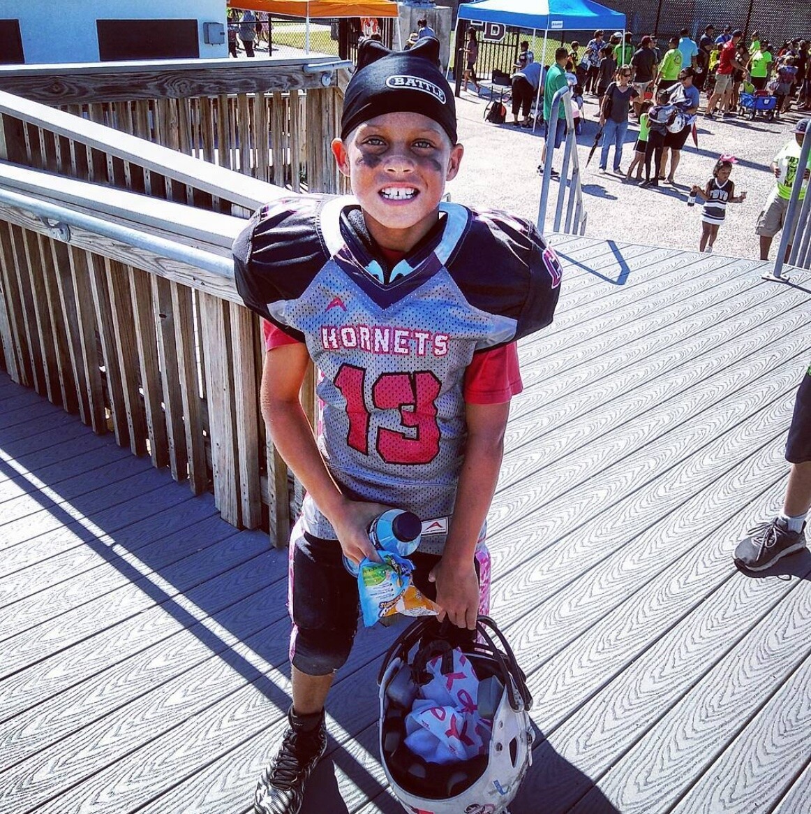 Carroll's Steven McChester playing youth football at Flour Bluff