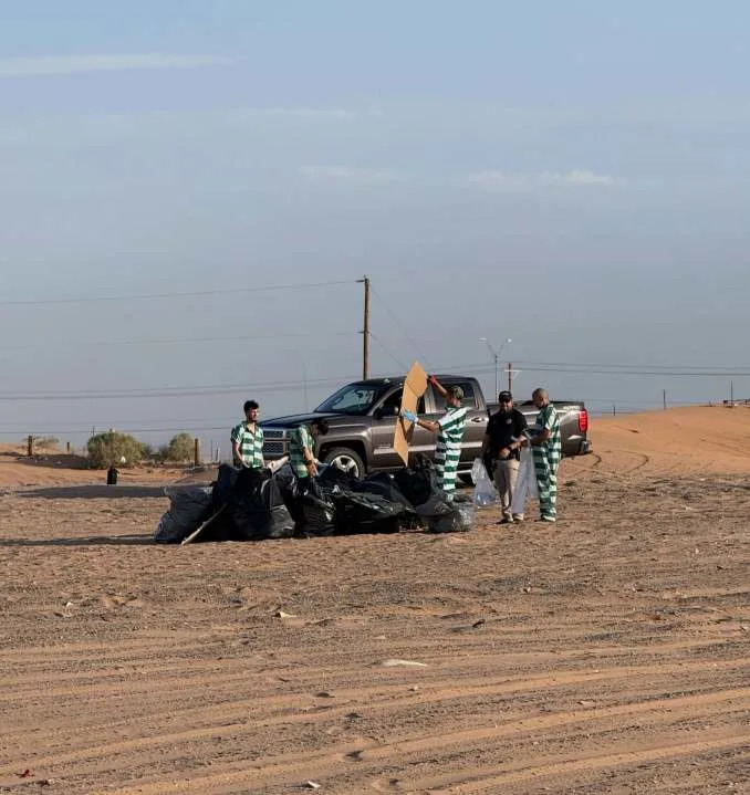 El Paso County Sheriff staff and jail inmates cleaning up Red Sands after Fourth of July celebrations on Monday, July 5. Photo courtesy of the El Paso County Sheriff’s Office.