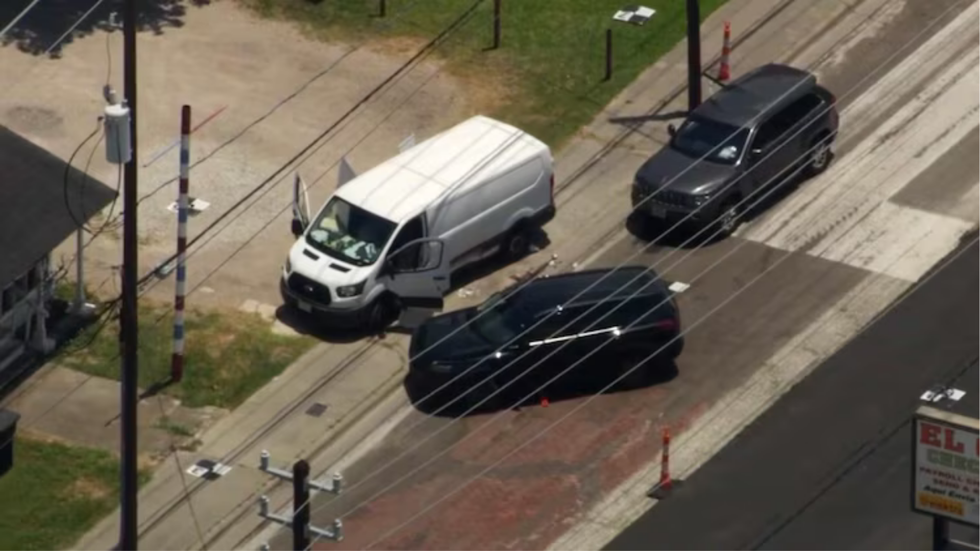 This screen grab from a video shows the scene of a fatal ICE shooting in Houston, on July 7, 2026.