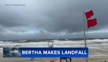 Tropical Storm Bertha makes landfall in Louisiana and moves toward Texas