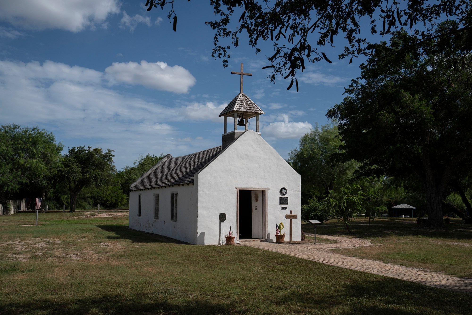 La Lomita Chapel, built in the late 1800s, on July 8, 2026. Where the wall is built could affect access to chapel for many.