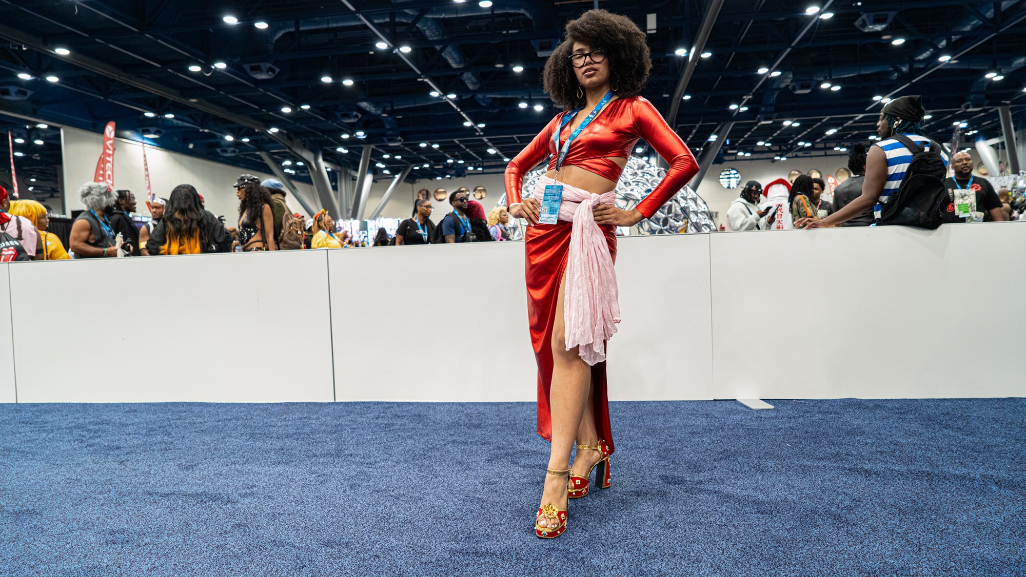 Annitalia Graff of Nashville attended her first Dream Con 2026 wearing a cosplay hand made by her mother, Frannitalia. Graff said of the three day event “It’s a beautiful, amazing community, where I don’t have to alter myself.”. Saturday, July 11, 2026, in Houston. (Douglas Sweet Jr / The Texas Tribune)