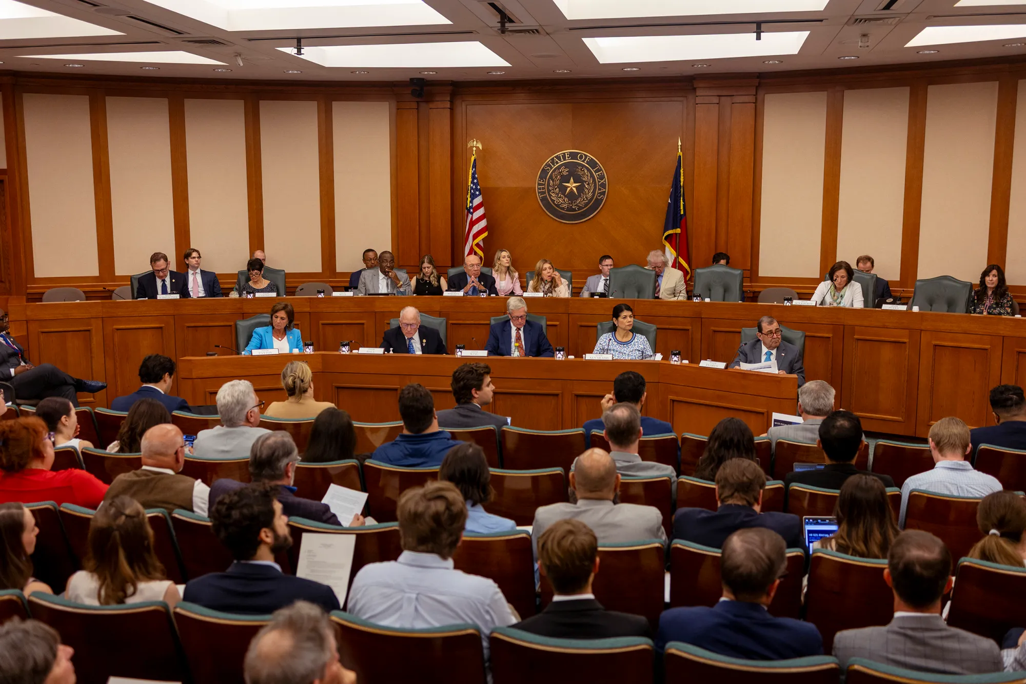 The Senate Finance Committee listens to invited testimony regarding previously authorized tax breaks for data centers on Monday, July 27, 2026.