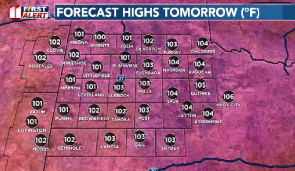 A very hot afternoon is on its way again tomorrow