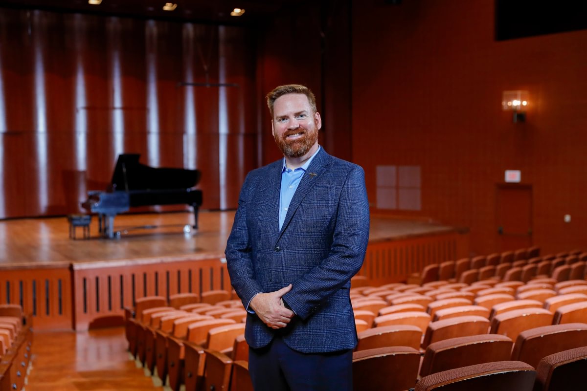Brandon Houghtalen, D.M.A., UTEP associate director of bands, led a project that includes a concert and educational initiative in celebration of the nation's 250th birthday in partnership with the 1st Armored Division Band at Fort Bliss. The effort earned a $20,000 grant from the National Endowment for the Arts (NEA).