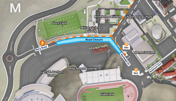 The construction on Glory Road will extend to part of Randolph Drive next week and remain closed through Aug. 28. However, the roads will reopen briefly to accommodate two major concerts in the Don Haskins Center.