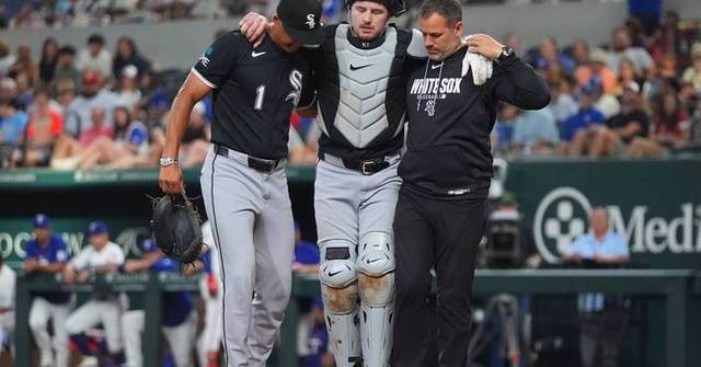 White Sox catcher Kyle Teel helped off field with left ankle injury and IL stint is likely