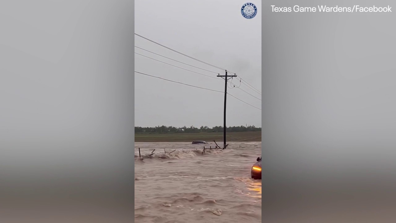 Floodwaters rage across parts of Texas