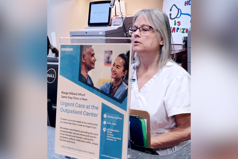 Harris Health Urgent Care Center in Harris County offering walk-in medical care, same-day appointments, X-rays, lab services, pharmacy access and treatment for minor illnesses and injuries.