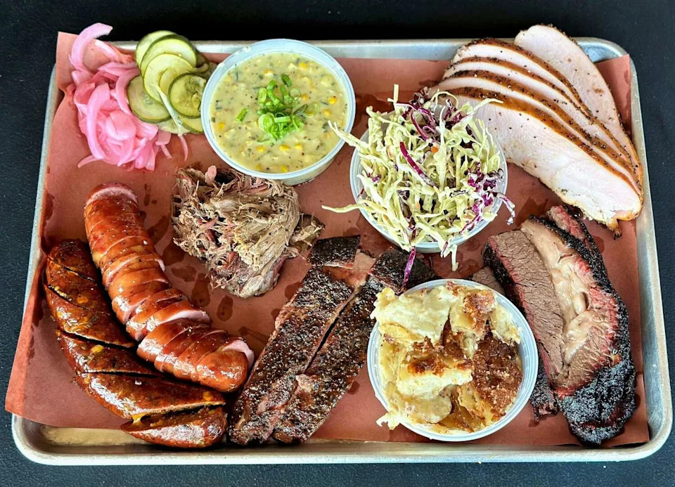 A tray of barbecue at Interstellar BBQ. (Matthew Odam/AMERICAN-STATESMAN)