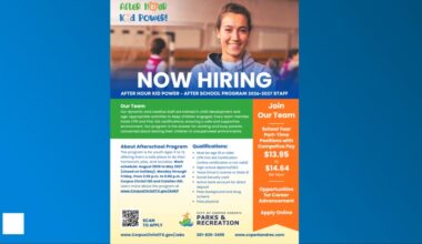 City of Corpus Christi hiring for Kid Power after-school program