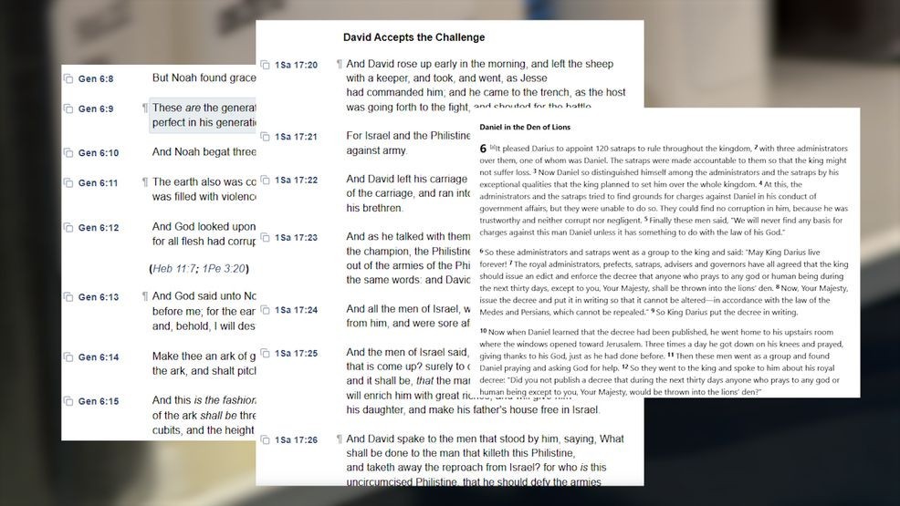 Under the approved reading list, students will encounter stories including Noah’s Ark, David and Goliath, Daniel in the lions’ den, Jonah and the great fish, the Good Samaritan and the prodigal son. Older students will also read passages including Psalm 23 and the Sermon on the Mount alongside other classic literary works.   (KTXS, Kayla Hamlett)