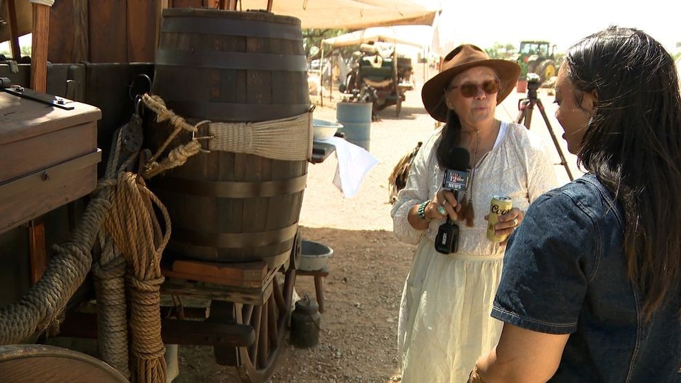 Competitor Sandra Adams said she’s drawn to the work and the setting. “Yes, I have a passion for cooking. I love to cook. I love to be outdoors,” Adams said. She described a menu that includes classic chuckwagon staples. “Tomorrow we’ve got potatoes cooked anyway. We want to feature the chicken fried steak. There’ll be gravy. We’ve all got to make bread. We’ve got pinto beans and peach cobbler,” she said. (KTXS/ Tavish Lefall)