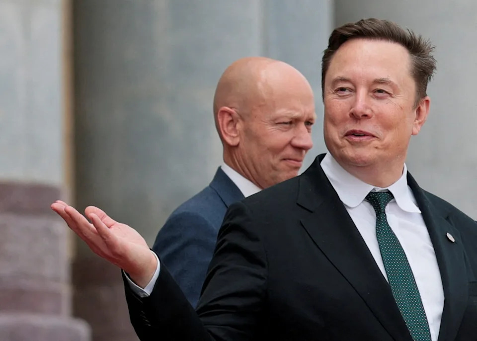 Elon Musk is pictured May 14 as he leaves a welcome ceremony for U.S. President Donald Trump with Chinese President Xi Jinping at the Great Hall of the People in Beijing, China.