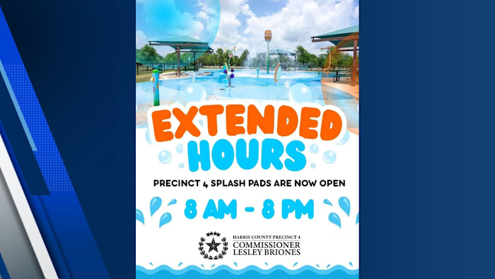 Harris County Precinct 4 splash pads open early to beat triple-digit heat this Fourth of July
