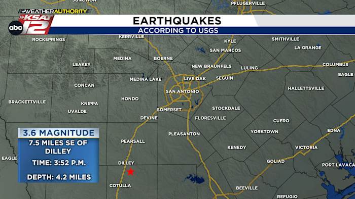 3.6-magnitude earthquake recorded near Dilley Sunday afternoon