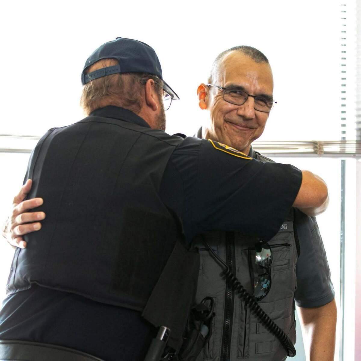 Edward Zapata has returned to work after being injured in the line of duty in April.