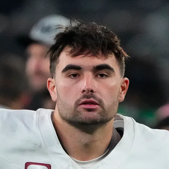 Dec 24, 2023; East Rutherford, New Jersey, USA; Washington Commanders quarterback Sam Howell (14) at MetLife Stadium. Mandatory Credit: Robert Deutsch-USA TODAY Sports