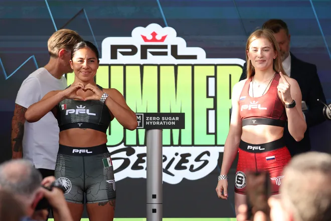 2026 PFL 9: Austin Ceremonial Weigh-ins at Inn Cahoots in Austin, Texas. Friday, July 17, 2026. (Matt Ferris / PFL)