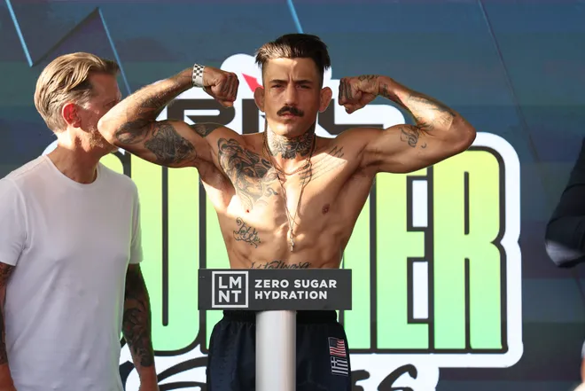 2026 PFL 9: Austin Ceremonial Weigh-ins at Inn Cahoots in Austin, Texas. Friday, July 17, 2026. (Matt Ferris / PFL)
