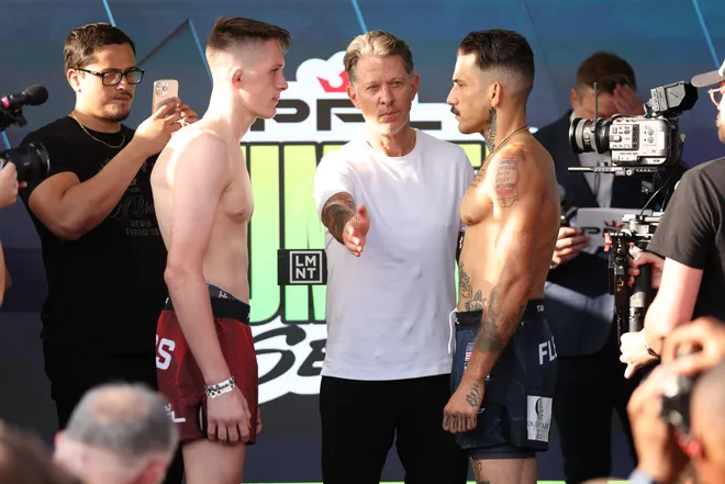 2026 PFL 9: Austin Ceremonial Weigh-ins at Inn Cahoots in Austin, Texas. Friday, July 17, 2026. (Matt Ferris / PFL)