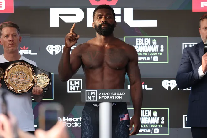 2026 PFL 9: Austin Ceremonial Weigh-ins at Inn Cahoots in Austin, Texas. Friday, July 17, 2026. (Matt Ferris / PFL)