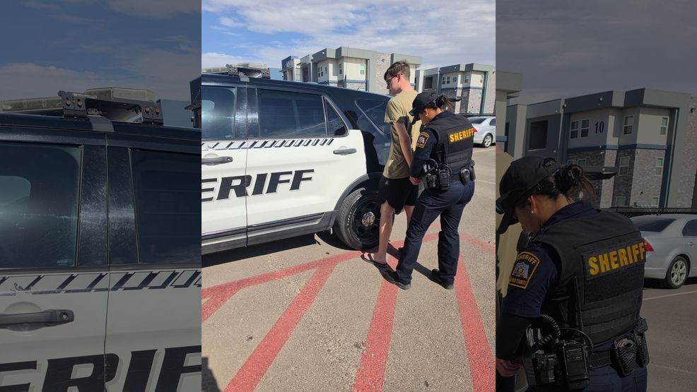 El Paso County Sheriff's Office shared a photograph of the arrest of Donovan Acklin, a man accused of stealing back his car after it was repossessed. Credit: EPCSO