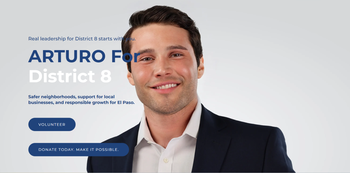 A screenshot of City Council candidate Arturo Alluin's campaign website.