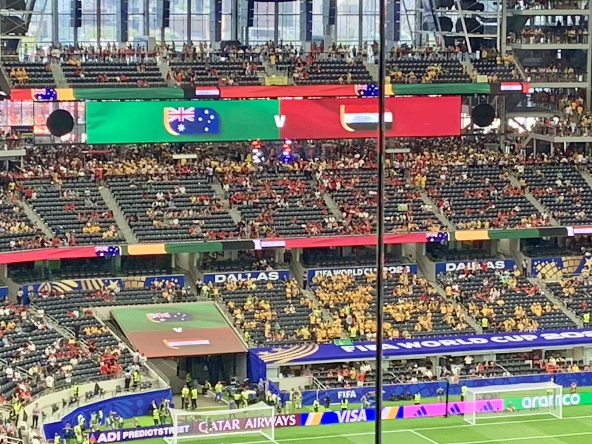 The crowd before the FIFA World Cup round of 32 match between Egypt and Australia on Friday at AT&T Stadium in Arlington.