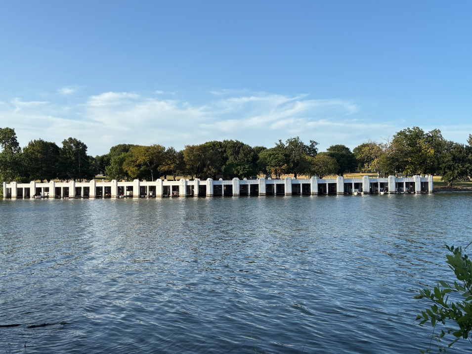 T&P Boathouse pictured from across the lake.