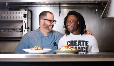 Chad House and an intern at Cafe Momentum