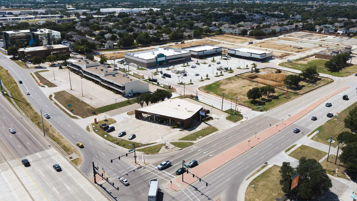 A drone shot of the commercial portion of the Market at Gateway development, currently under construction in Bedford. A drone shot of the commercial portion of the Market at Gateway development, currently under construction in Bedford.