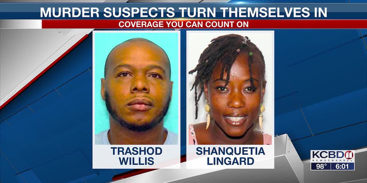 Two murder suspects turn themselves in on Thursday afternoon
