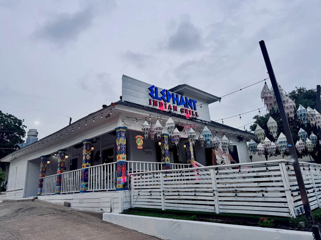 The exterior at Elephant Indian Grill in Dallas