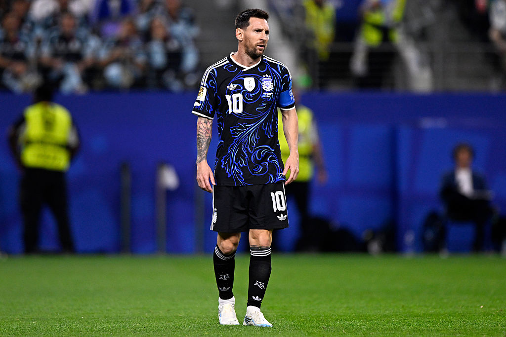 ARLINGTON, UNITED STATES - JUNE 28: Lionel Messi of Argentina during the Group J: FIFA World Cup 2026 match between Jordan and Argentina at Dallas Stadium on June 28, 2026 in Arlington, Texas. (Photo by Pablo Morano/BSR Agency/Getty Images)