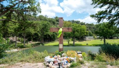 A makeshift memorial