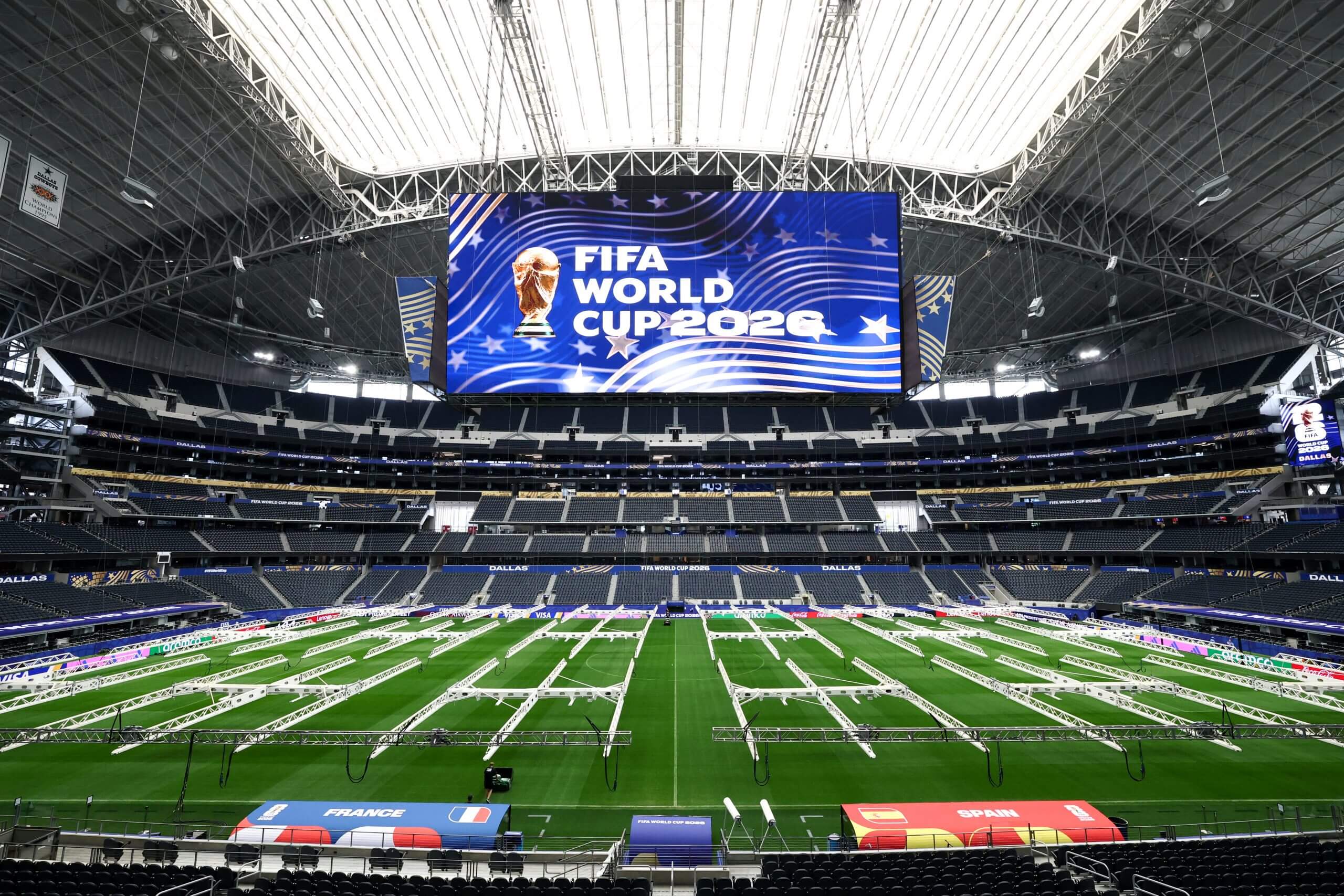 The Dallas Cowboys' AT&T Stadium before a World Cup semifinal