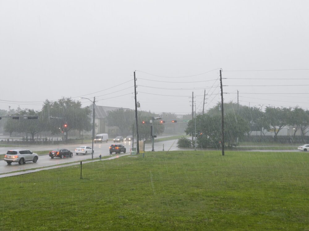 Houston experienced heavy rain on Friday, May 1, 2026.