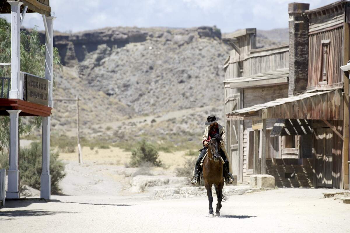 Stunt actor Ricardo Cruz performs during a show for tourists at Fort Bravo/Texas Hollywood on Aug. 20, 2015, in Almeria, Spain. Fort Bravo/Texas Hollywood, built in the 1960s in Almeria, Spain, is a western style set for films, which is also used for tourist tours. Originally used by film director Sergio Leone for “A Fistful of Dollars,” “For a Few Dollars More” and “The Good, the Bad and the Ugly,” which led to the spaghetti western genre, today it is still used to shoot many different types of films.