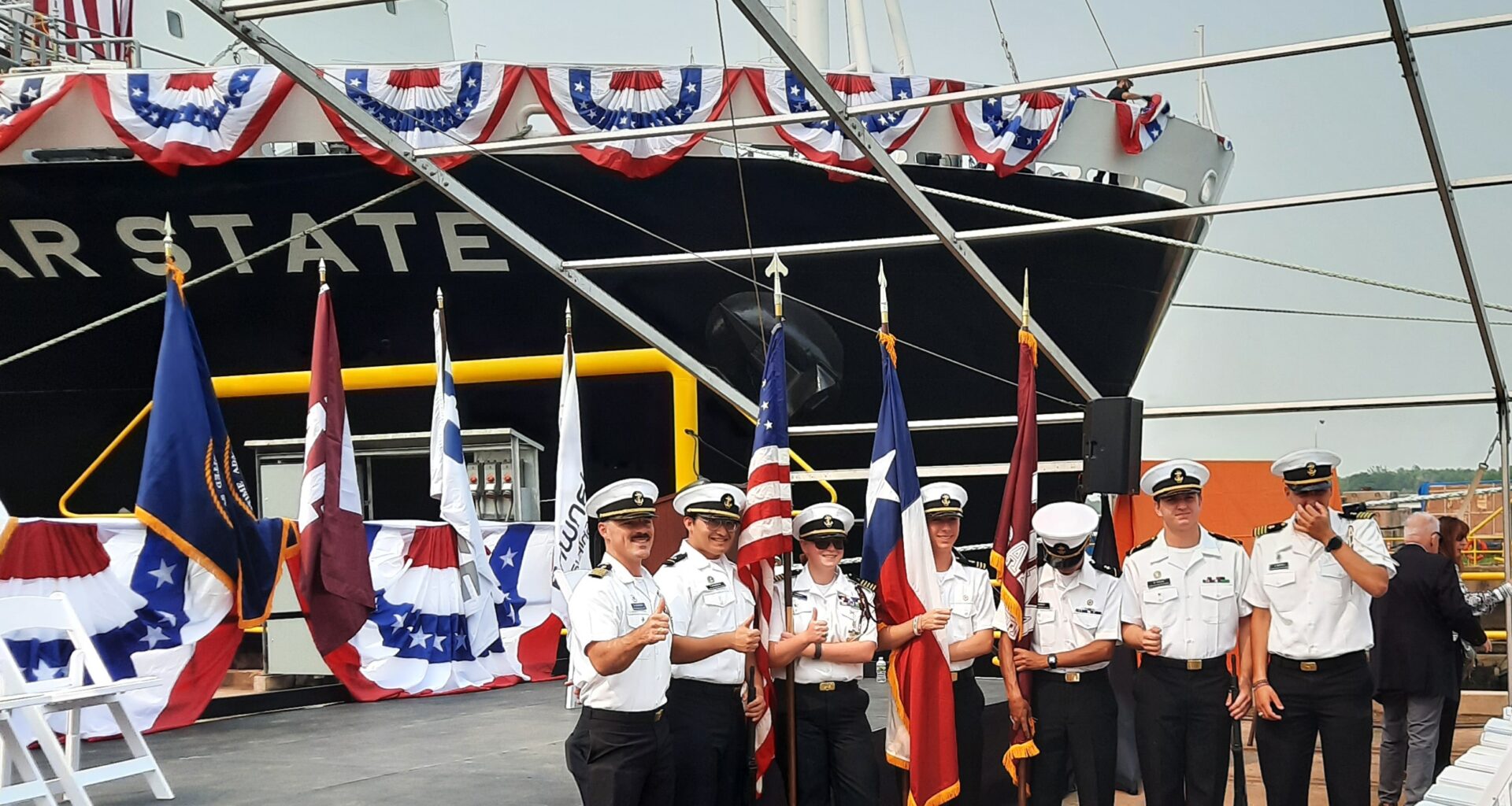 Texas A&M University Maritime Academy Training Ship LONE STAR STATE Christened in Philadelphia