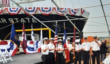 Texas A&M University Maritime Academy Training Ship LONE STAR STATE Christened in Philadelphia
