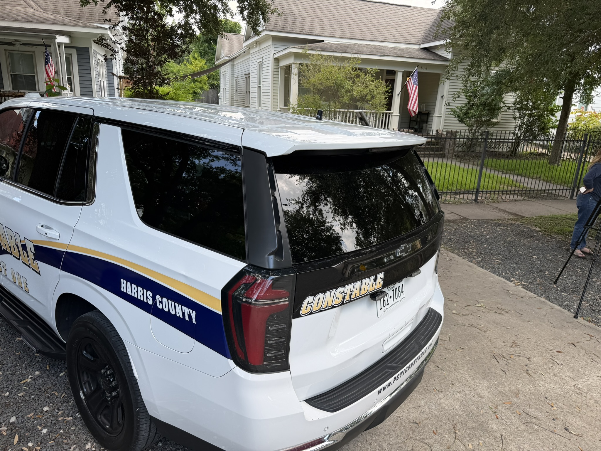 Harris County Precinct 1 deputies repossessed the Gilleys' family home on Monday, July 6, after a man allegedly attempted to claim ownership.