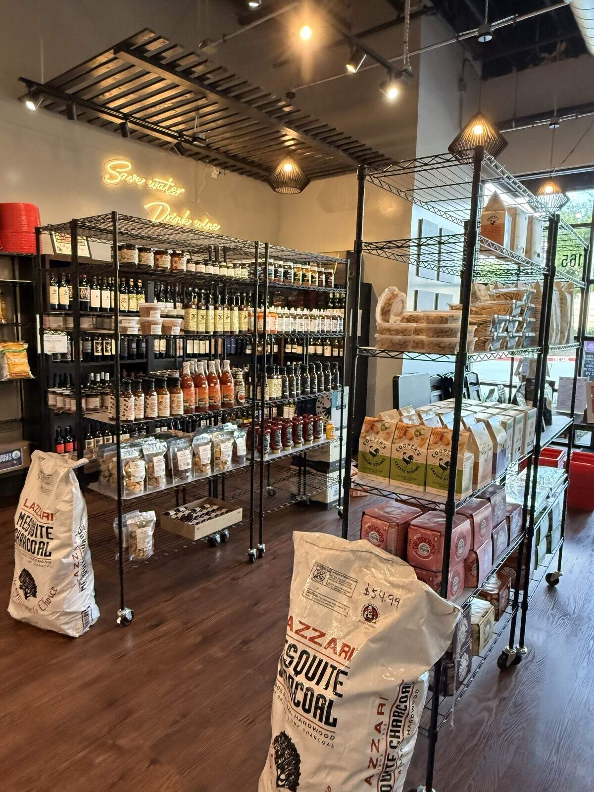 The meat market also sells some specialty items like beer, wine, crackers, seasonings and condiments.