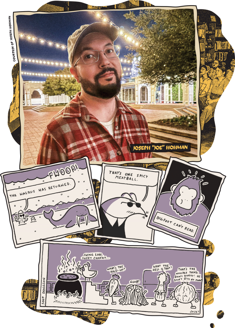 Joseph "Joe" Hohman with some of his comics