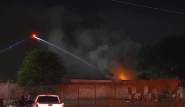 Firefighter injured while crews battle abandoned building fire at former Houston school