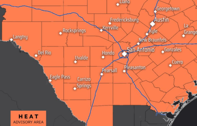 NWS: Heat Advisory extended for San Antonio, Hill Country added for Thursday