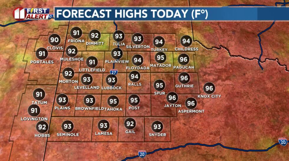 Lower temperatures today