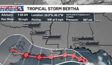 Tropical Storm Bertha churns in the Gulf, monitoring Texas impacts